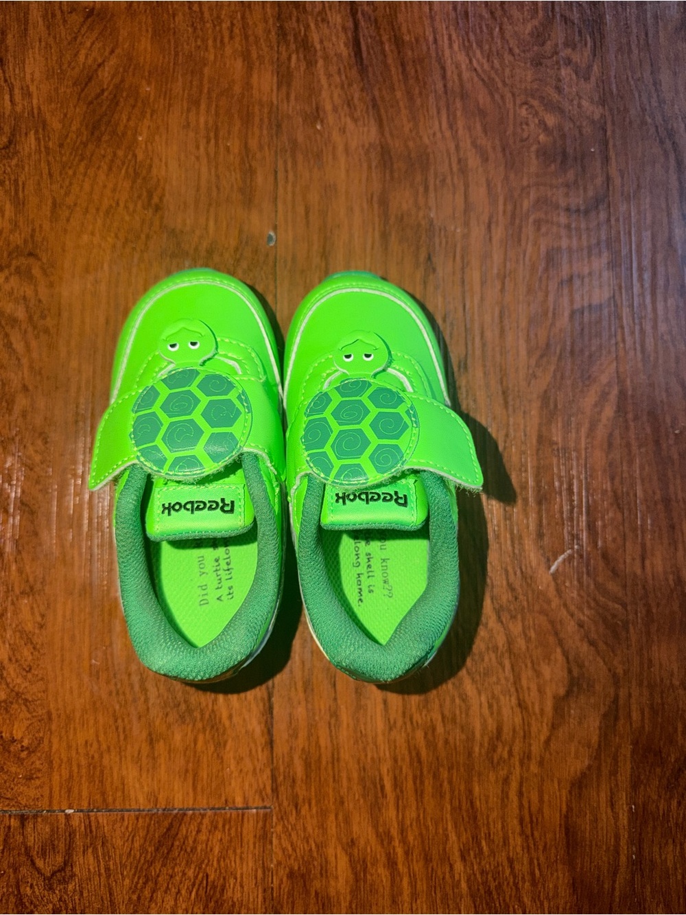 Reebok Kids' Bright Green Turtle Strap Sneakers - Picture 2 of 6